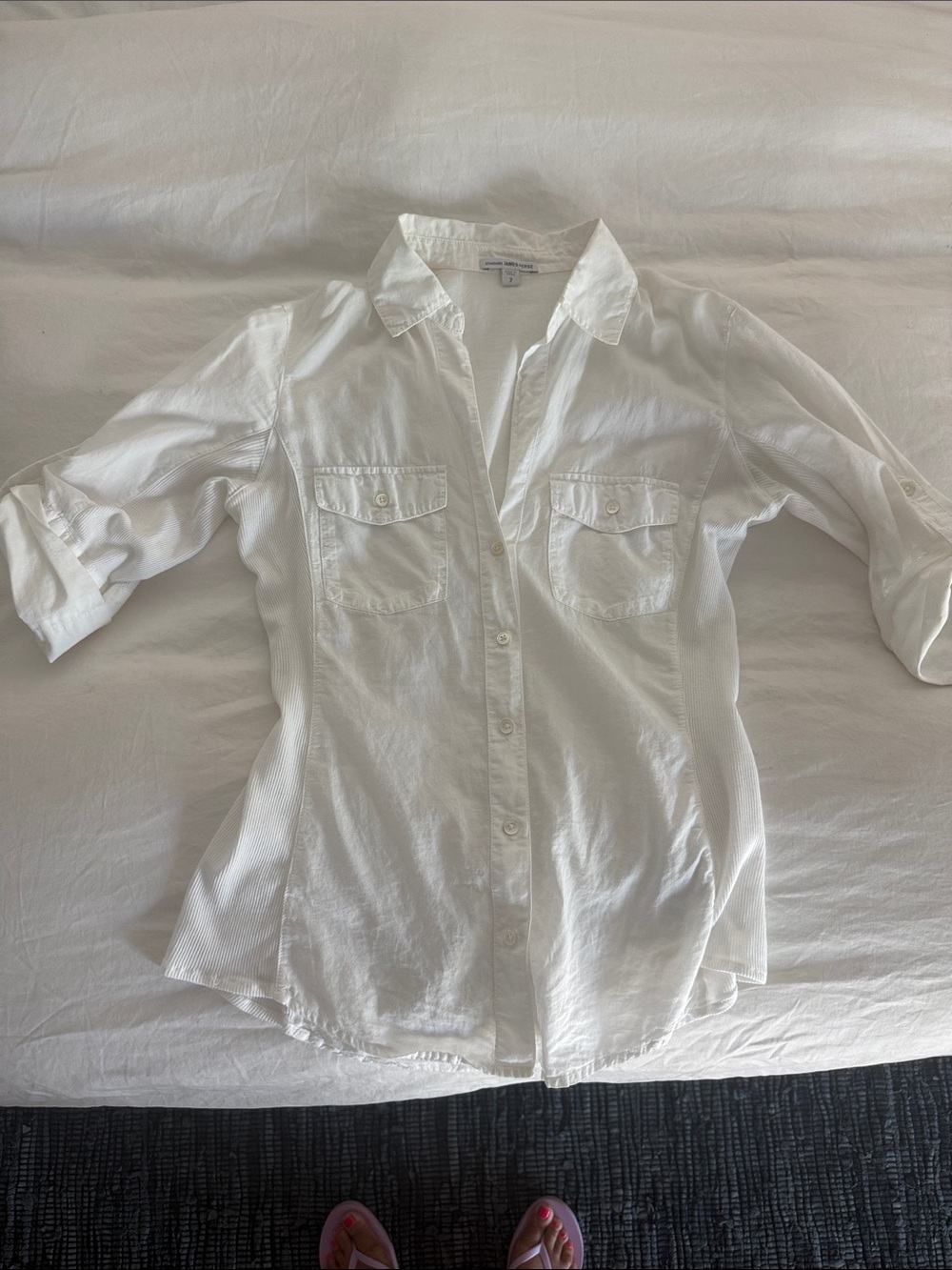 James Perse size 2  Classic White Button-Up Shirt
